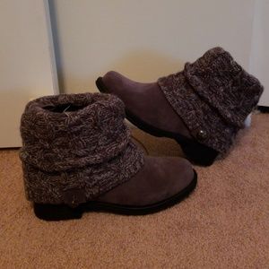 Gray, sweater boots